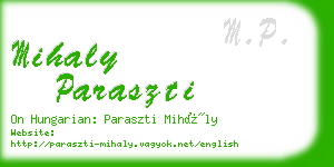 mihaly paraszti business card